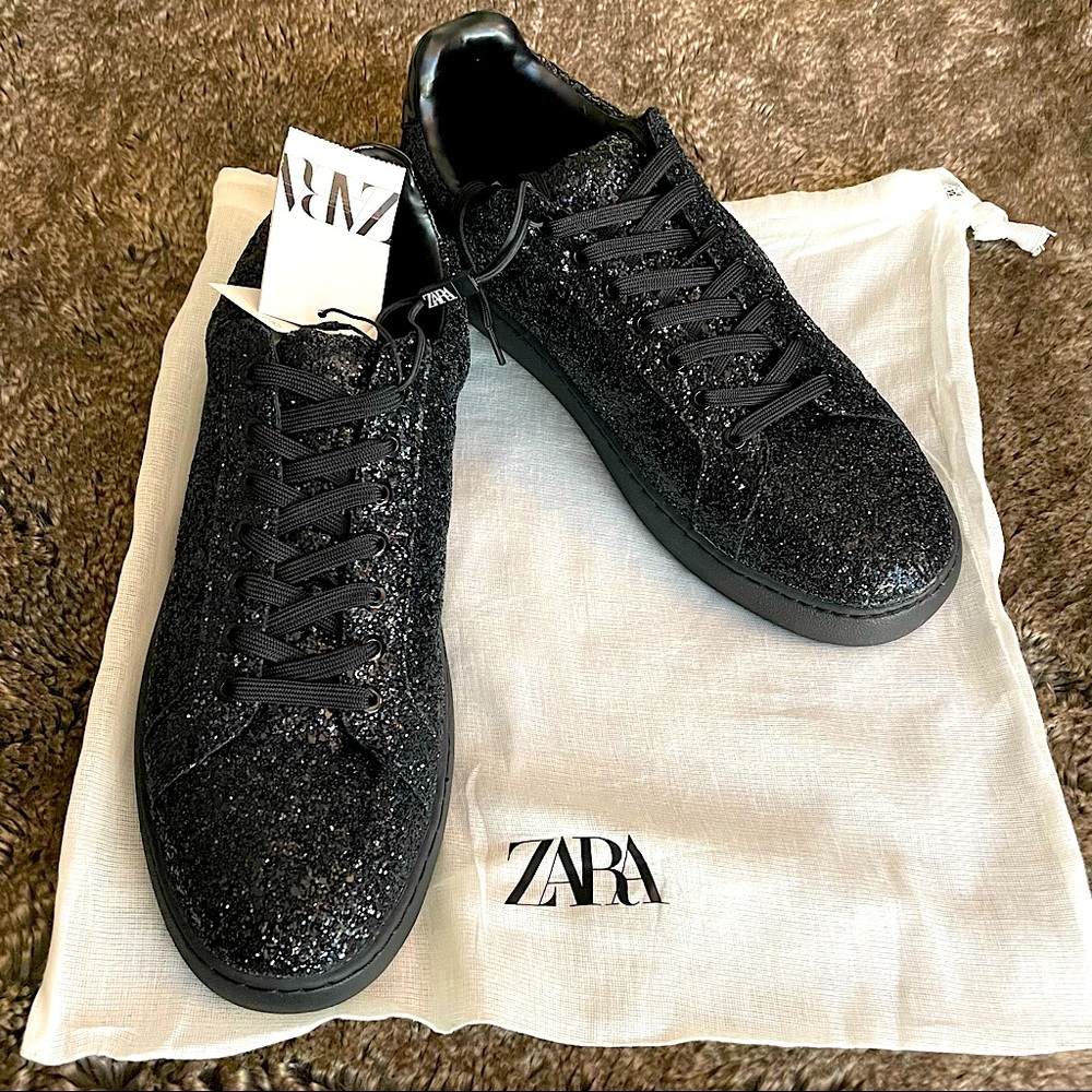 Zara Black Glitter Shoes